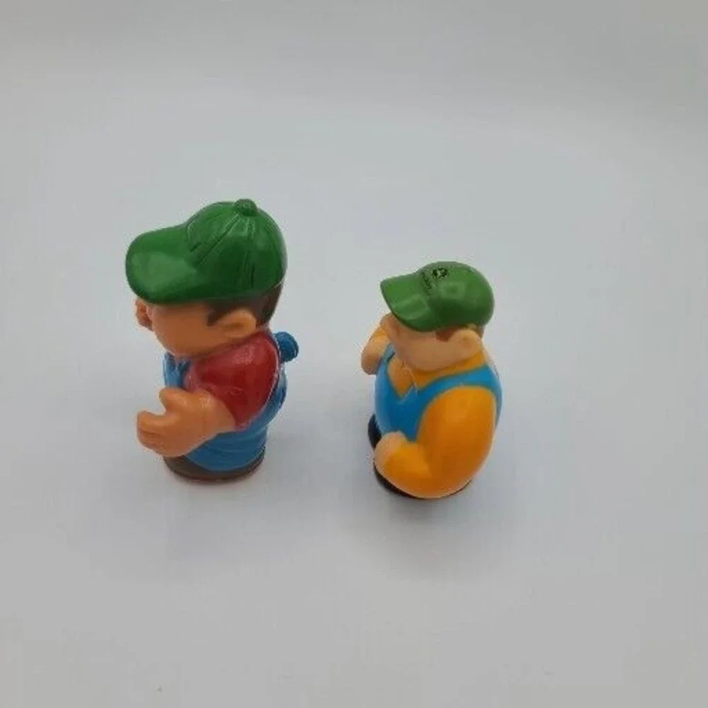 Tomy Ertl John Deere Farm Animals  2 Farmer Figures Lot Of 6 Cow Horse Sheep Pig
